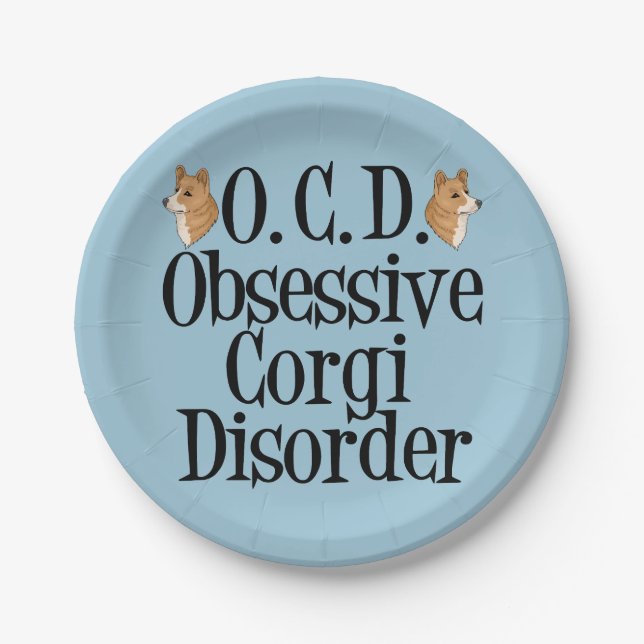 Assiettes En Carton Corgi observé (Devant)