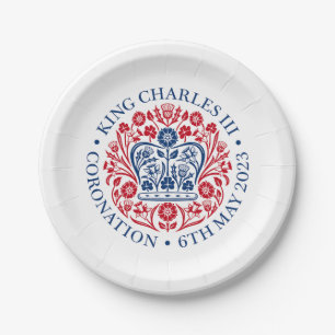 Assiettes En Carton Coronation britannique du roi III Charles