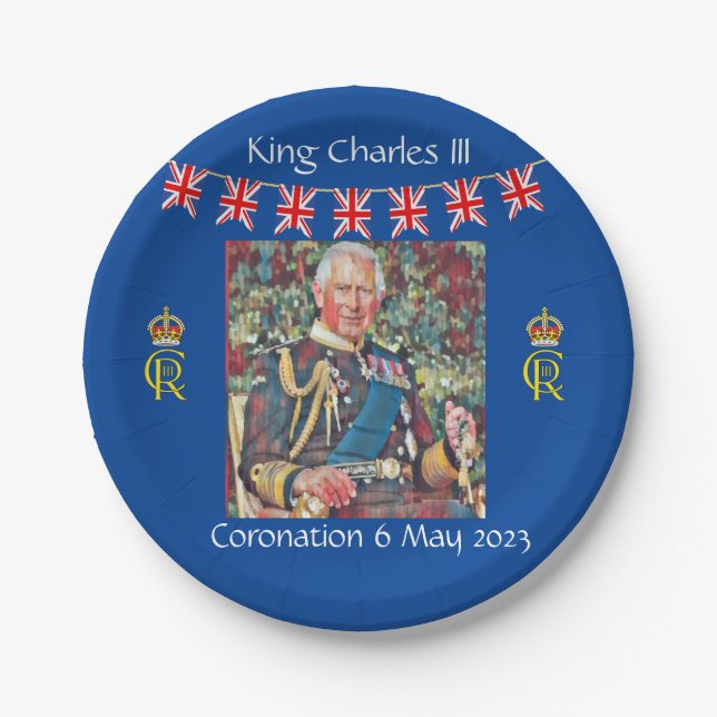 Assiettes En Carton Coronation du roi Charles III (Devant)