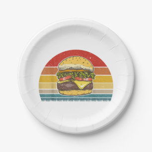 Assiettes En Carton Costume de design Retro Vintage Cheeseburger Hambo