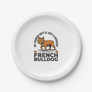 Assiettes En Carton Costume de Halloween pour Bulldog français Citroui