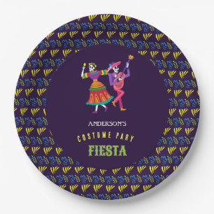 Assiettes En Carton Costume d'Halloween Coloré Party De los Muertos