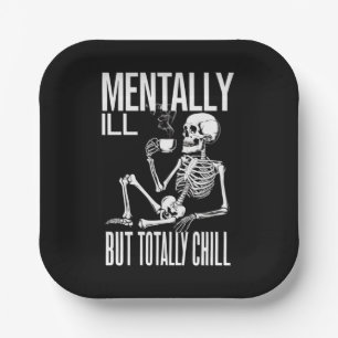 Assiettes En Carton Costume d'Halloween Malade Mental Mais Totalement