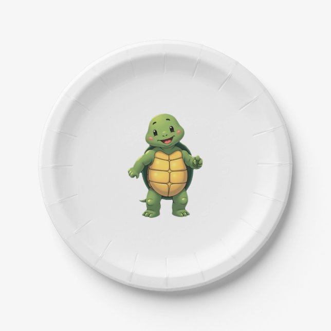 Assiettes En Carton Costume d'Halloween tortue cool sans tête _ Funny  (Devant)