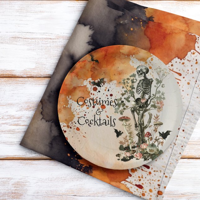 Assiettes En Carton Costume et cocktail de la forêt hantée d'Halloween (Créateur téléchargé)
