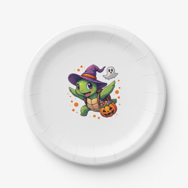 Assiettes En Carton Costume Tortue Halloween Tortue Hommes Femmes Enfa (Devant)