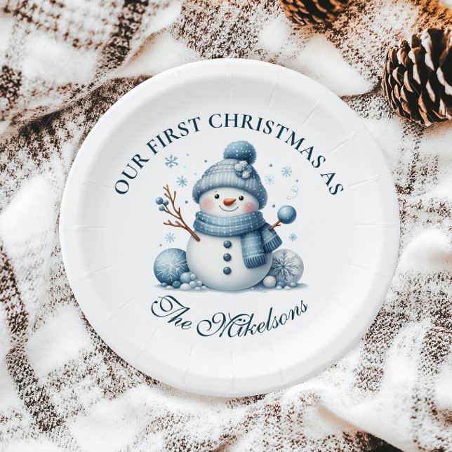 Assiettes En Carton Cosy Blue Rustic Christma (Créateur téléchargé)