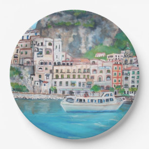 Assiettes En Carton Côte d'Amalfi - plaques à papier faites sur