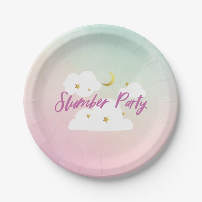 Assiettes En Carton Cotton Candy Sky Stwood Party Invitation (Devant)