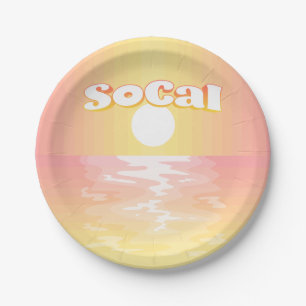 Assiettes En Carton Coucher de soleil SoCal