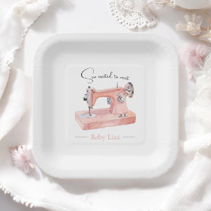 Assiettes En Carton Coudre beaucoup d'amour Pastel Aquarelle Baby show