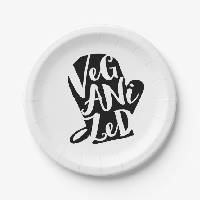 Assiettes En Carton Couleur Arrière - plan végétal veganisé (Devant)