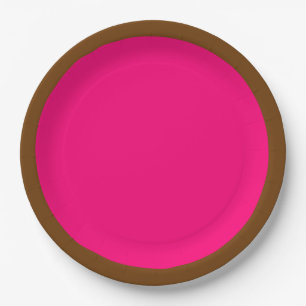 Assiettes En Carton Couleur d'accent rose fuchsia prête à customiser