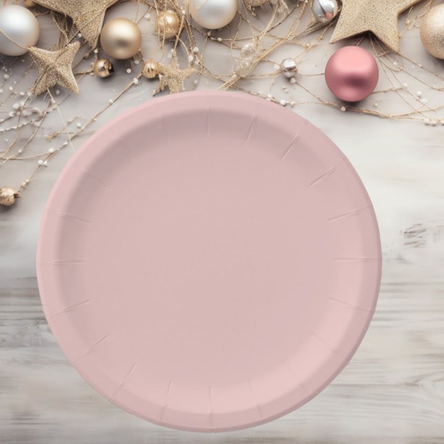 Assiettes En Carton Couleur de tendance rose pâle (Créateur téléchargé)