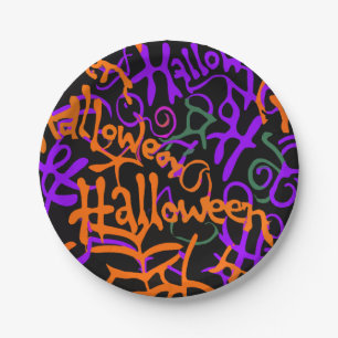 Assiettes En Carton Couleur d'Halloween