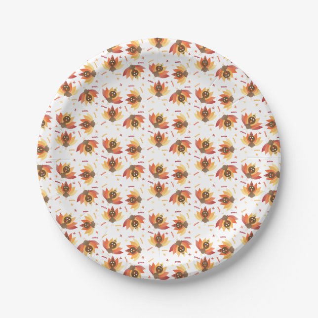 Assiettes En Carton Couleur du Motif de la Turquie (Devant)