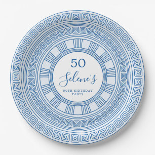 Assiettes En Carton Couleur personnalisée Anniversaire grec ou romain