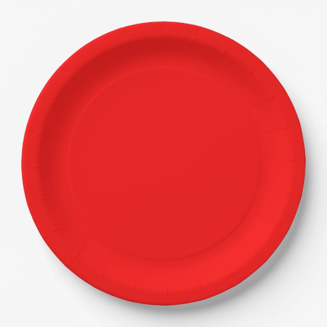 Assiettes En Carton Couleur rouge vif (Devant)