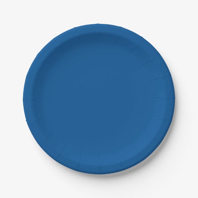 Assiettes En Carton Couleur solide bleu électrique moyen (Devant)