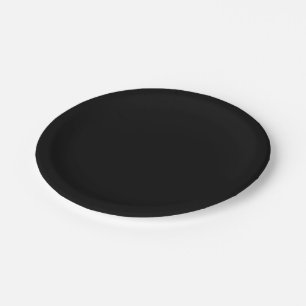 Assiettes En Carton Couleur solide : Noir