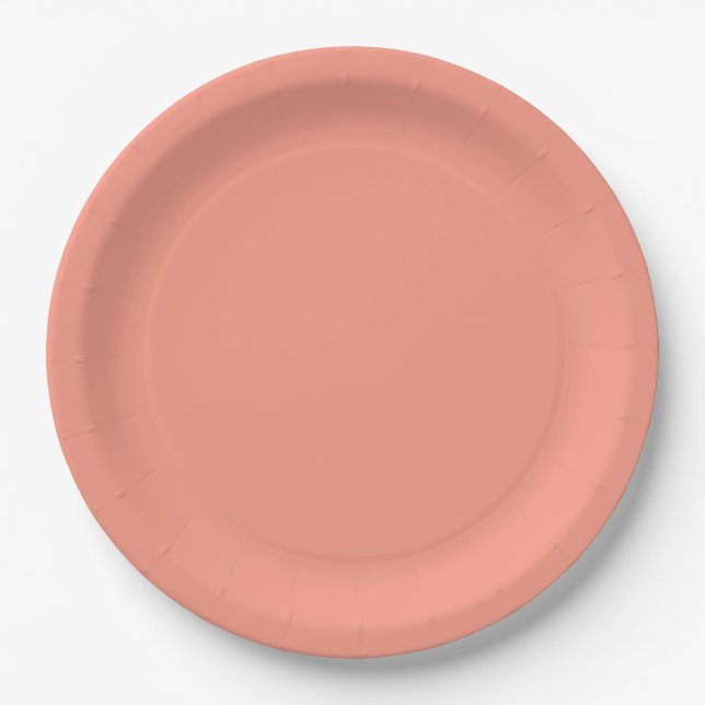 Assiettes En Carton Couleur solide rose rose chic chaud (Devant)