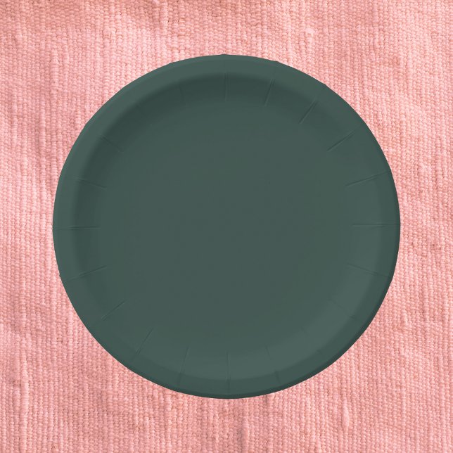 Assiettes En Carton Couleur solide vert chasseur (Créateur téléchargé)