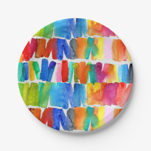 Assiettes En Carton Couleurs abstraites modernes couleur anti-émeute c