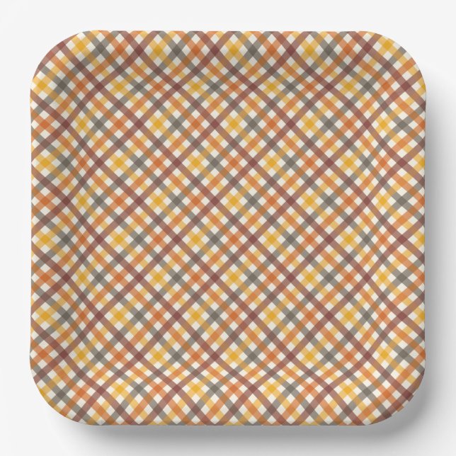 Assiettes En Carton Couleurs d'automne prédéfinies (Recto)
