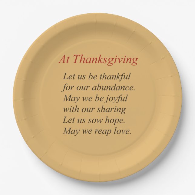 Assiettes En Carton Couleurs de chute au poème de thanksgiving (Devant)