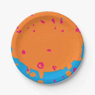 Assiettes En Carton Couleurs de la fête pour enfants bébé bleu pâle or