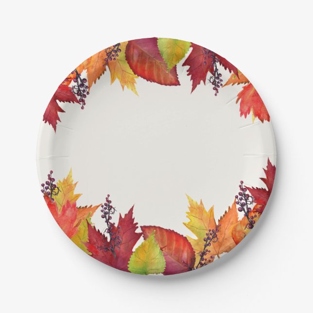 Assiettes En Carton Couleurs de l'automne (Devant)
