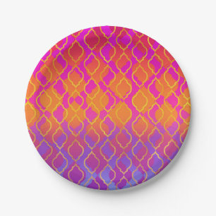 Assiettes En Carton Couleurs Vives Fête Glamour Arabe Marocaine