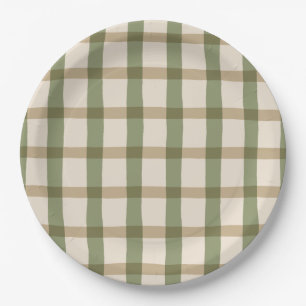 Assiettes En Carton Country Cottage Plaid