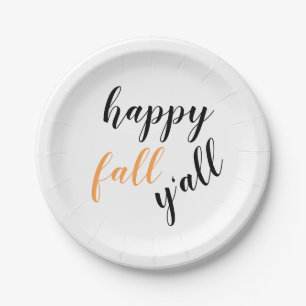 Assiettes En Carton Country Happy Fall Y'all Festive Trendy Citation