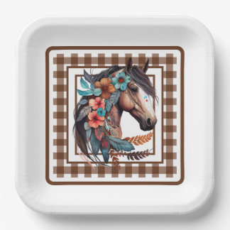 Assiettes En Carton Country Horse