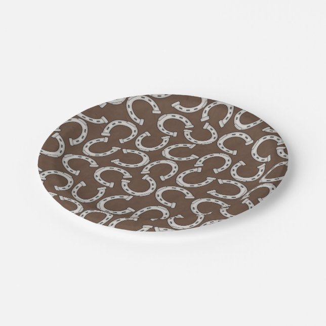 Assiettes En Carton Country Horse chaussure motif papier serviettes de (Angle)