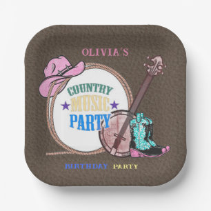 Assiettes En Carton Country Music Anniversaire