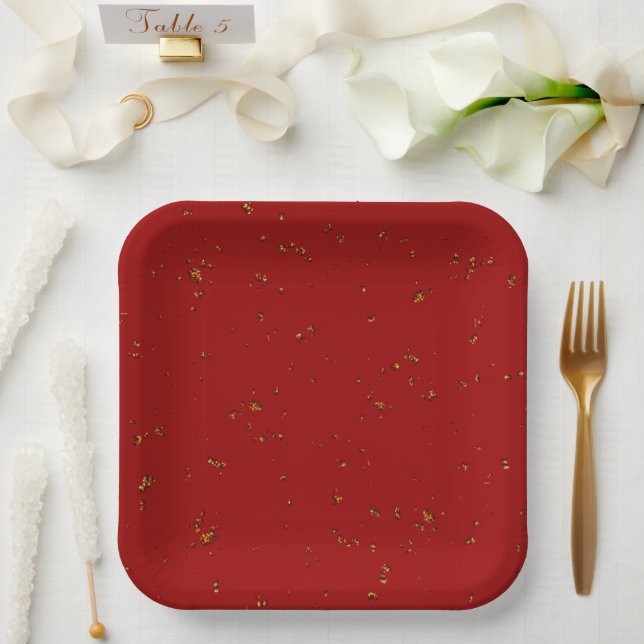 Assiettes En Carton Coup De Feu Rouge Sur Votre Photo (Mariage)