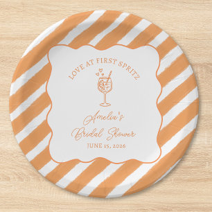 Assiettes En Carton Coup de foudre au premier Spritz Shower de mariage