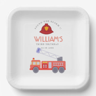 Assiettes En Carton Coup Rouge Moteur de camion Enfants N'importe quel