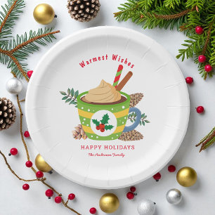 Assiettes En Carton Coupe de cacao chaud de Noël
