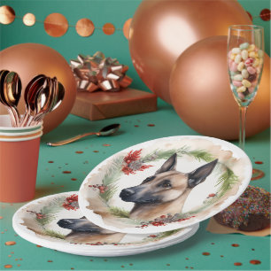 Assiettes En Carton Coupe de Fête de la couronne de Noël Malinoi