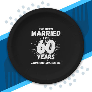 Assiettes En Carton Couples mariés 60 ans drôle 60e anniversaire