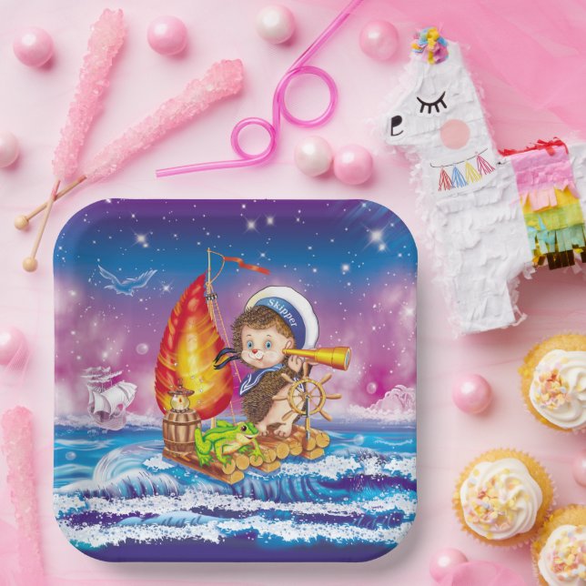 Assiettes En Carton Courageux marin (Fête)