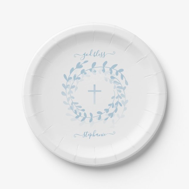 Assiettes En Carton Courbe et croix bleues communales (Devant)