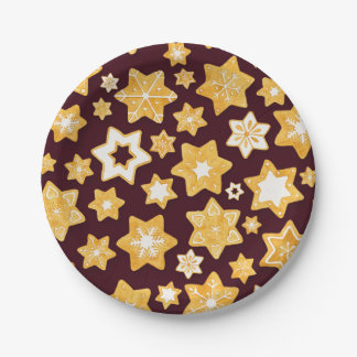 Assiettes En Carton Couronne de biscuits de Noël avec Arrière - plan d