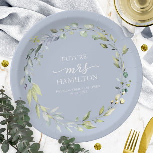 Assiettes En Carton Couronne de eucalyptus verdure mignonne pour Baby 