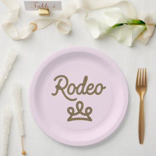 Assiettes En Carton Couronne de Princesse de Rodéo Country Western Ros