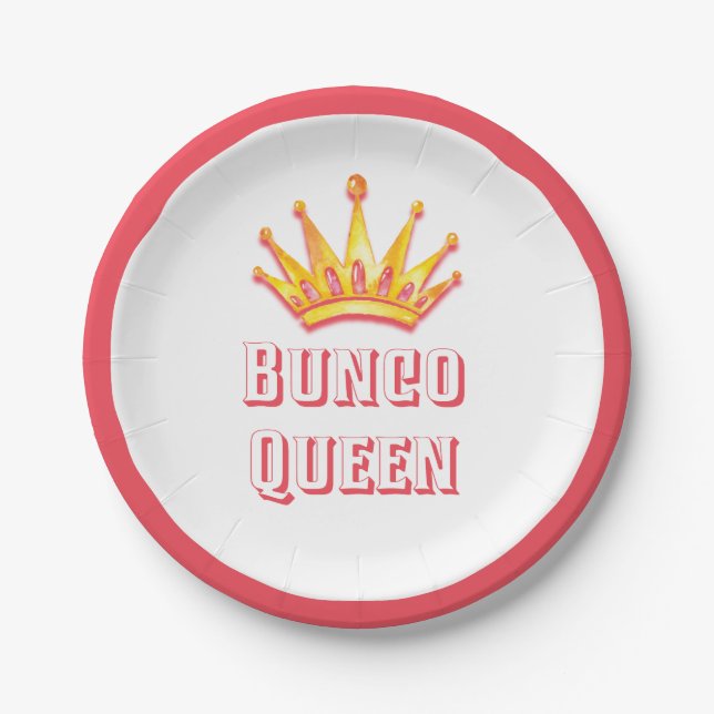 Assiettes En Carton Couronne du Bunco Queen Party (Devant)