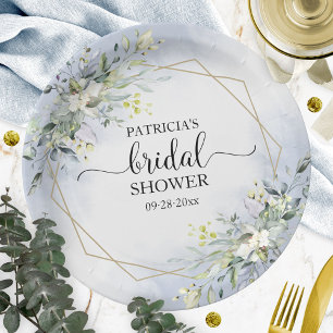 Assiettes En Carton Couronne géométrique de verdure Shower de mariage